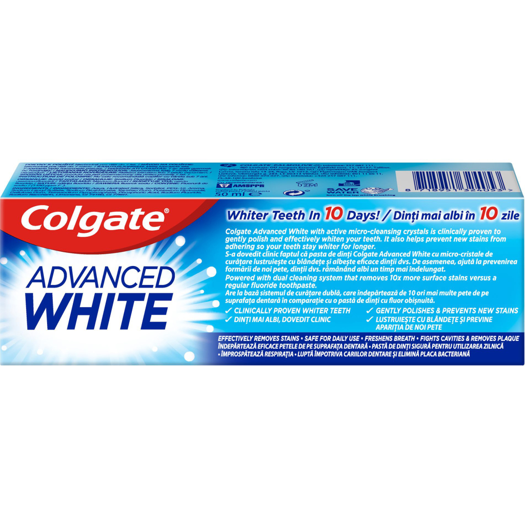 Зубна паста Colgate Advanced White Комплексне відбілювання 50 мл (8718951324053) - зображення 2