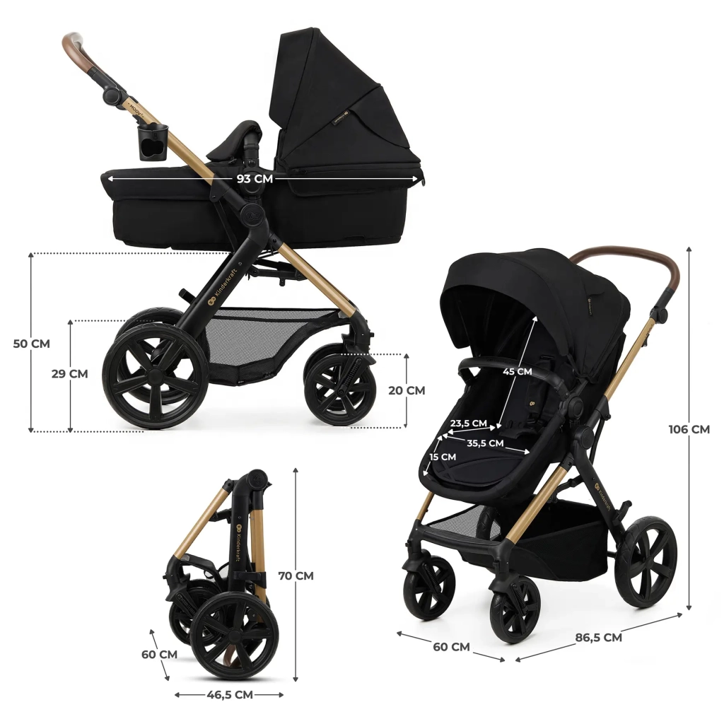 Коляска Kinderkraft 3 в 1 Moov 2 Pure Black (KSMOOV02BLKEV00) (5902533925780) - изображение 8