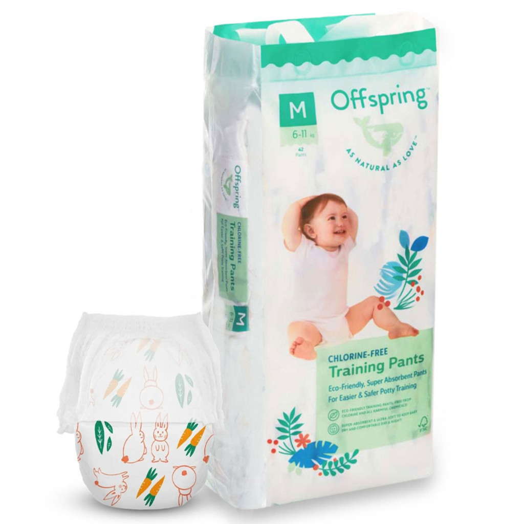 Підгузки Offspring трусики Розмір M (6-11 кг) 42 шт, Зайчики (9355465009596) (DP-OI-FAP-M42P-HBN) - зображення 1