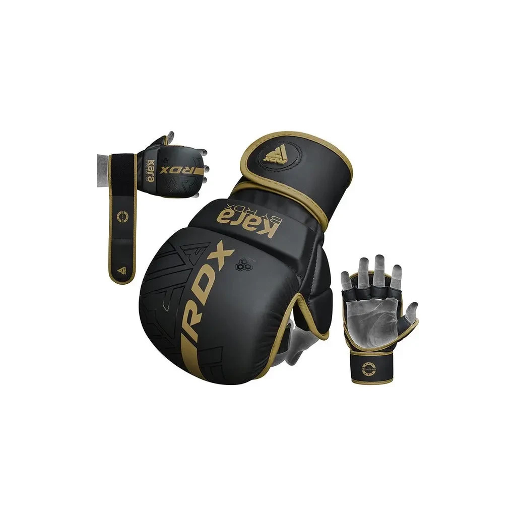 Рукавички для MMA RDX F6 Kara Matte Golden Plus L/XL (GSR-F6MGL-L/XL+) - зображення 5