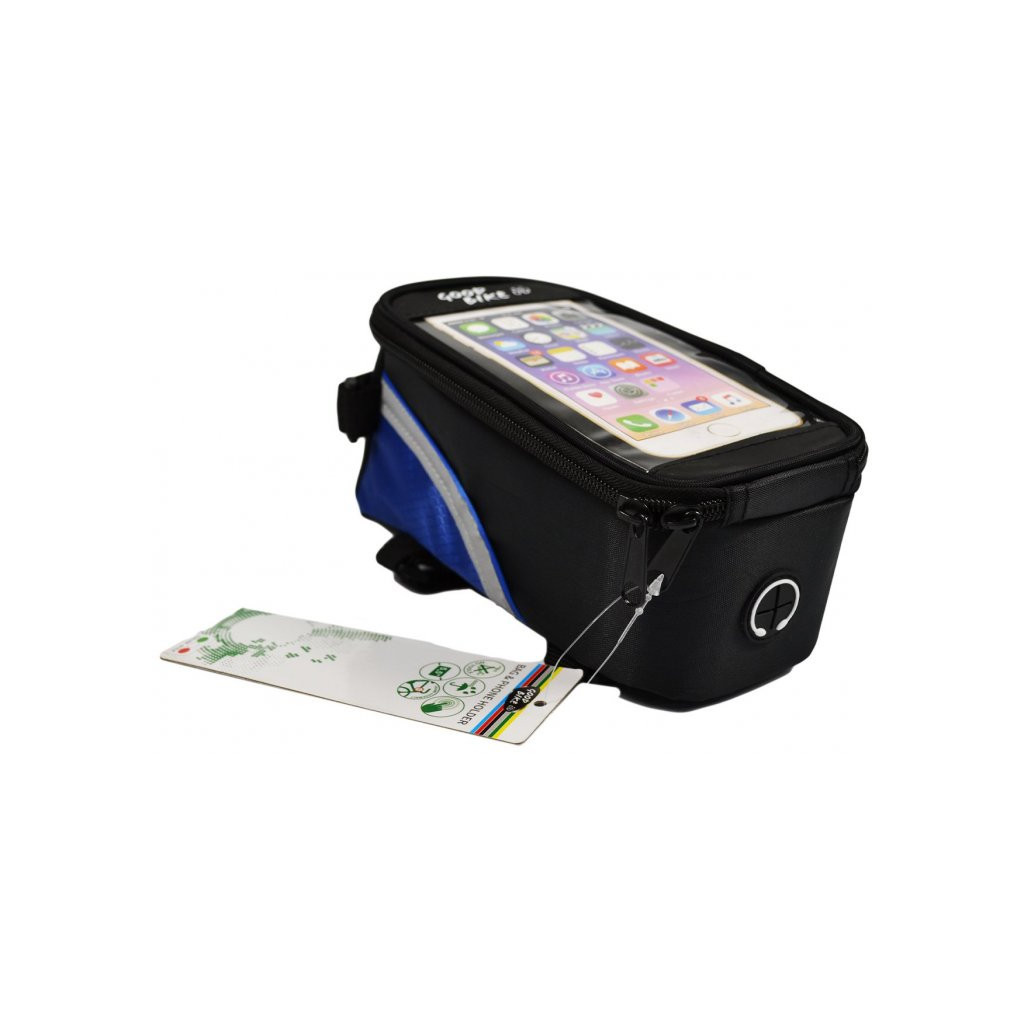 Велосумка нарамна Good Bike під смартфон 4,8 Black/Blue (94882-IS) - изображение 2