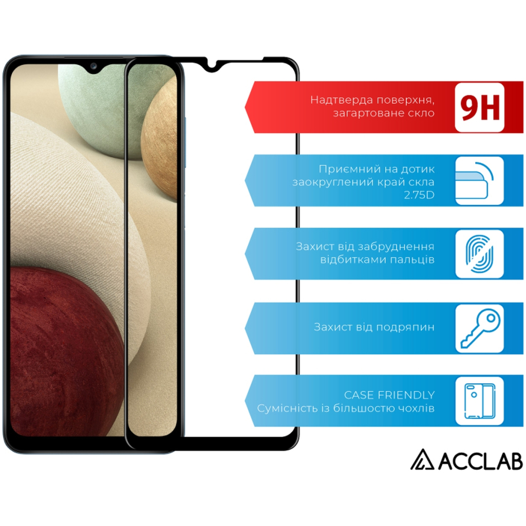 Скло захисне ACCLAB Full Glue Samsung A12 Black (1283126509599) - зображення 3
