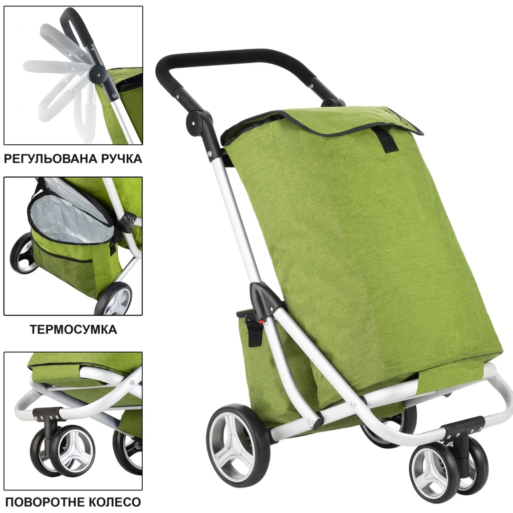 Сумка-візок ShoppingCruiser 3 Wheels Green (650071) (930792) - изображение 2