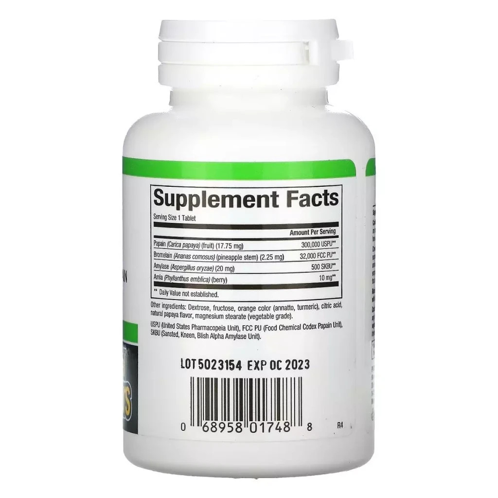 Вітамінно-мінеральний комплекс Natural Factors Ензими Папайї, Papaya Enzymes, 60 Таблеток (NFS01748) - зображення 2