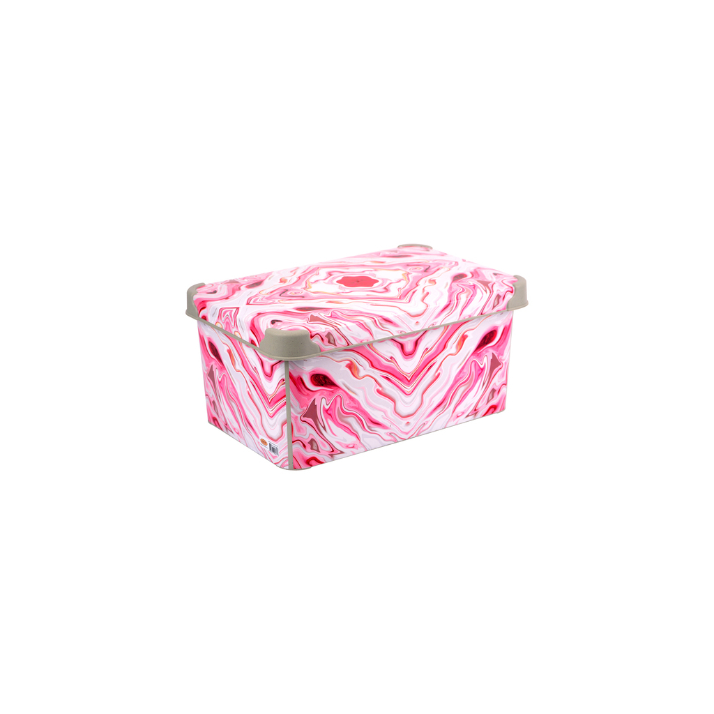 Контейнер для зберігання Violet House 0647 Decor Marble Red 10 л (0647 DECOR Marble RED з/кр. 10 л) - зображення 1