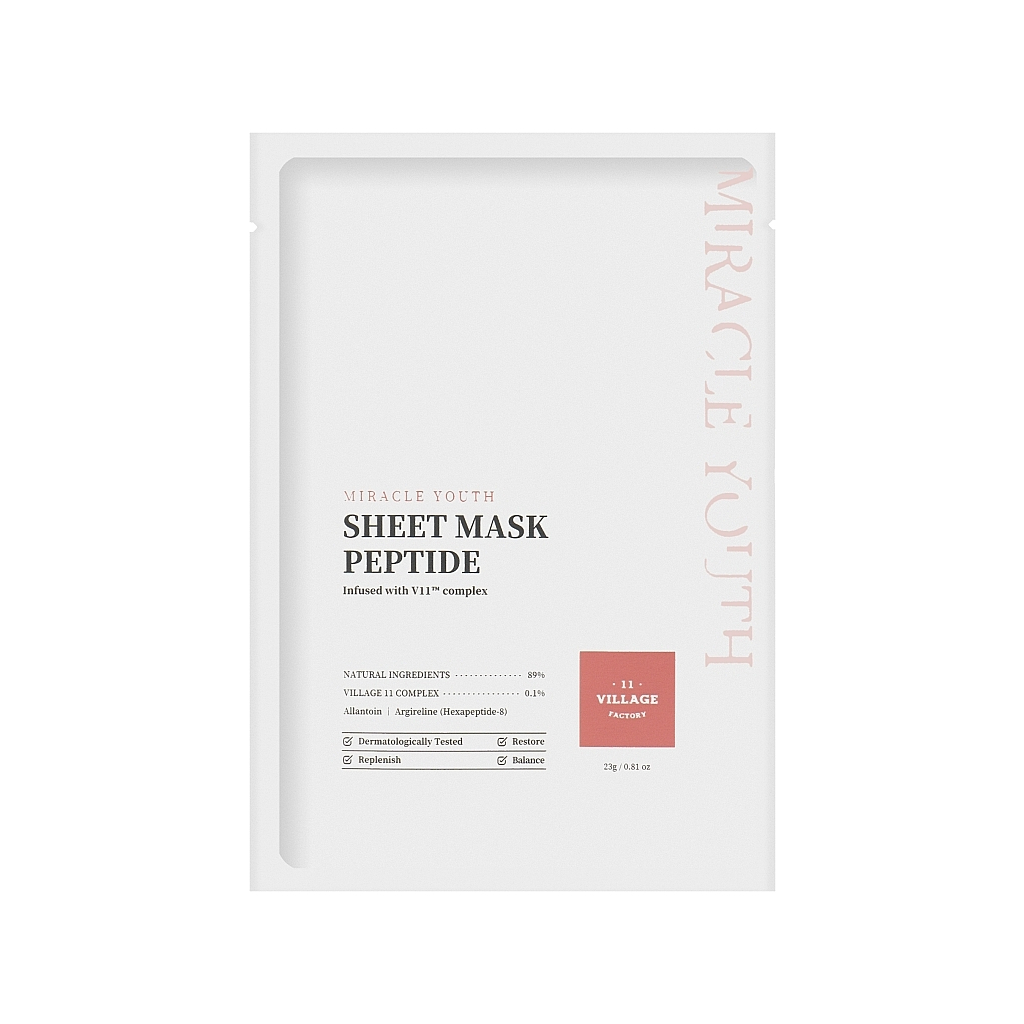 Маска для обличчя Village 11 Factory Miracle Youth Cleansing Sheet Mask Peptide 23 г (8809663754440) - зображення 1