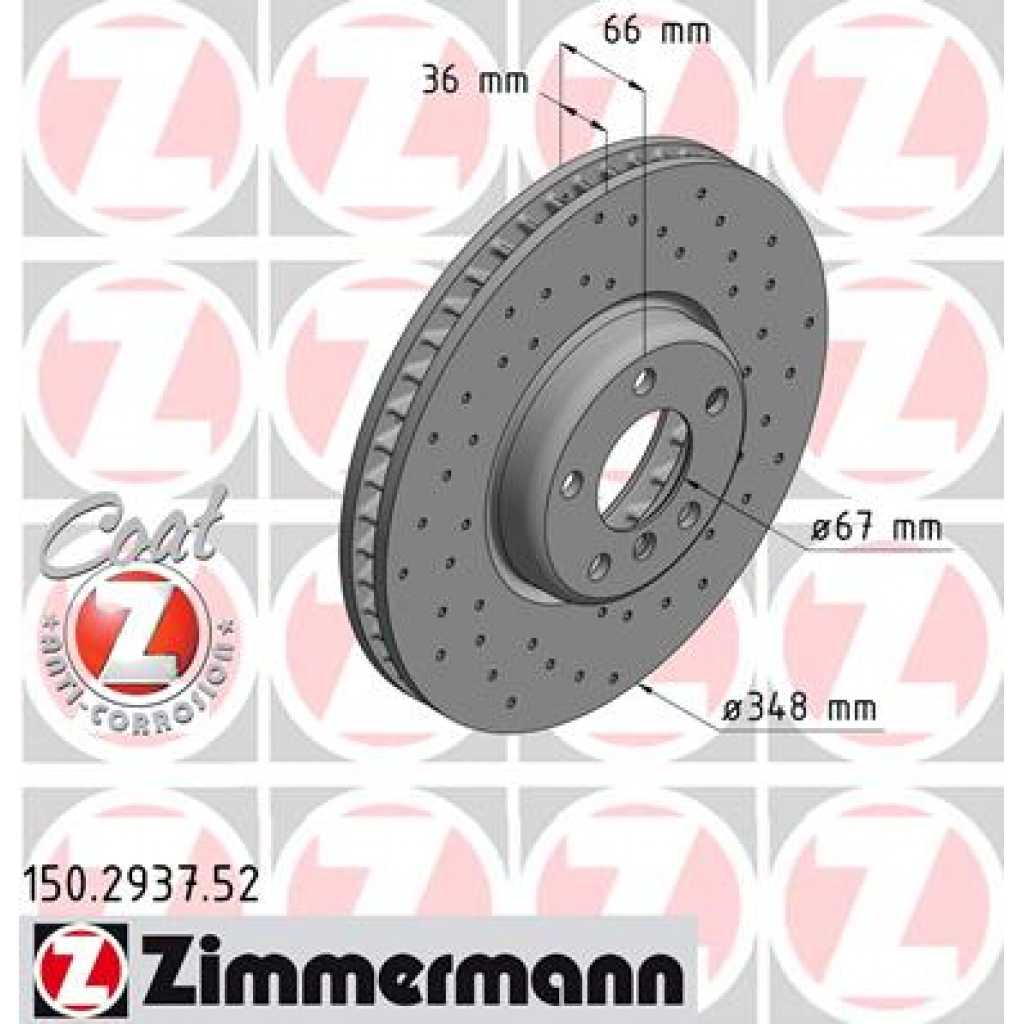 Гальмівний диск ZIMMERMANN 150.2937.52 - зображення 1