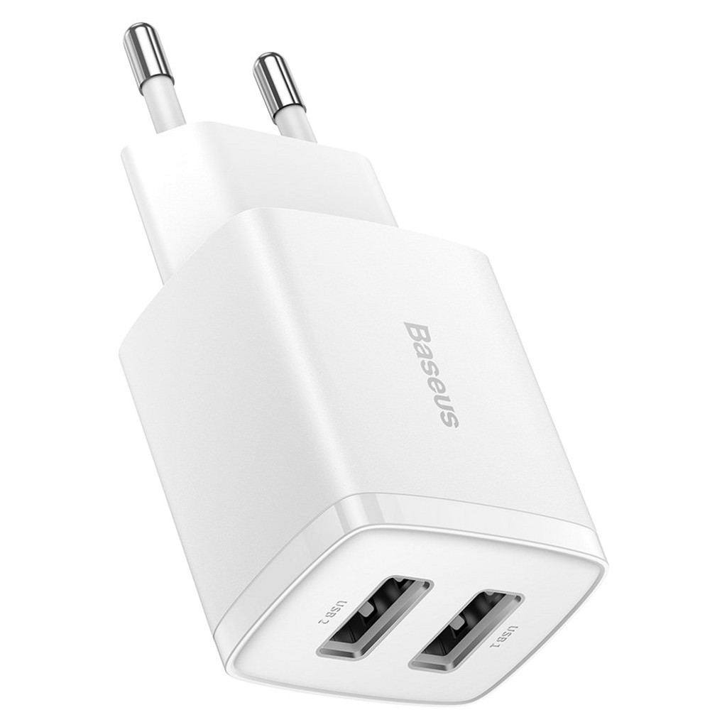 Зарядний пристрій Baseus Compact Charger 2U White (CCXJ010202) - зображення 1
