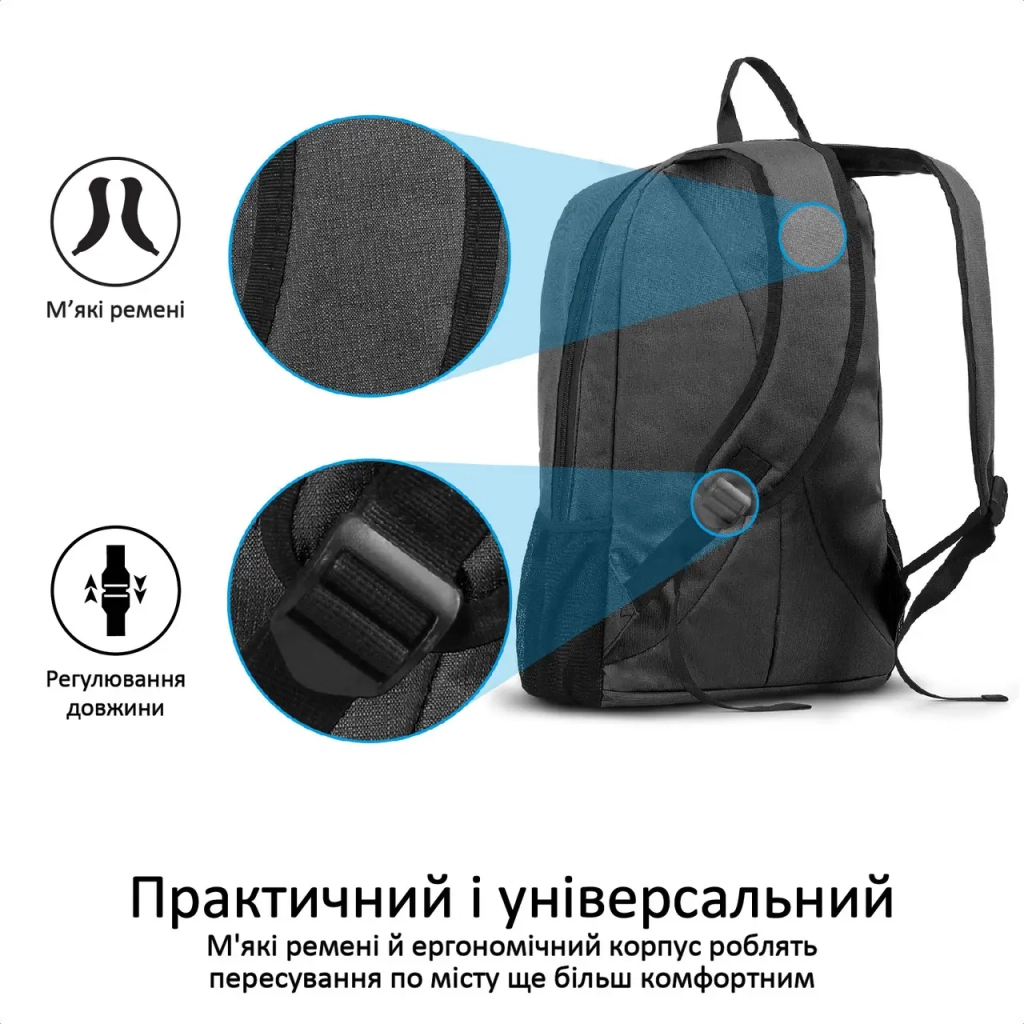 Рюкзак для ноутбука Promate 15.6" Alpha-BP black (alpha-bp.black) - зображення 6