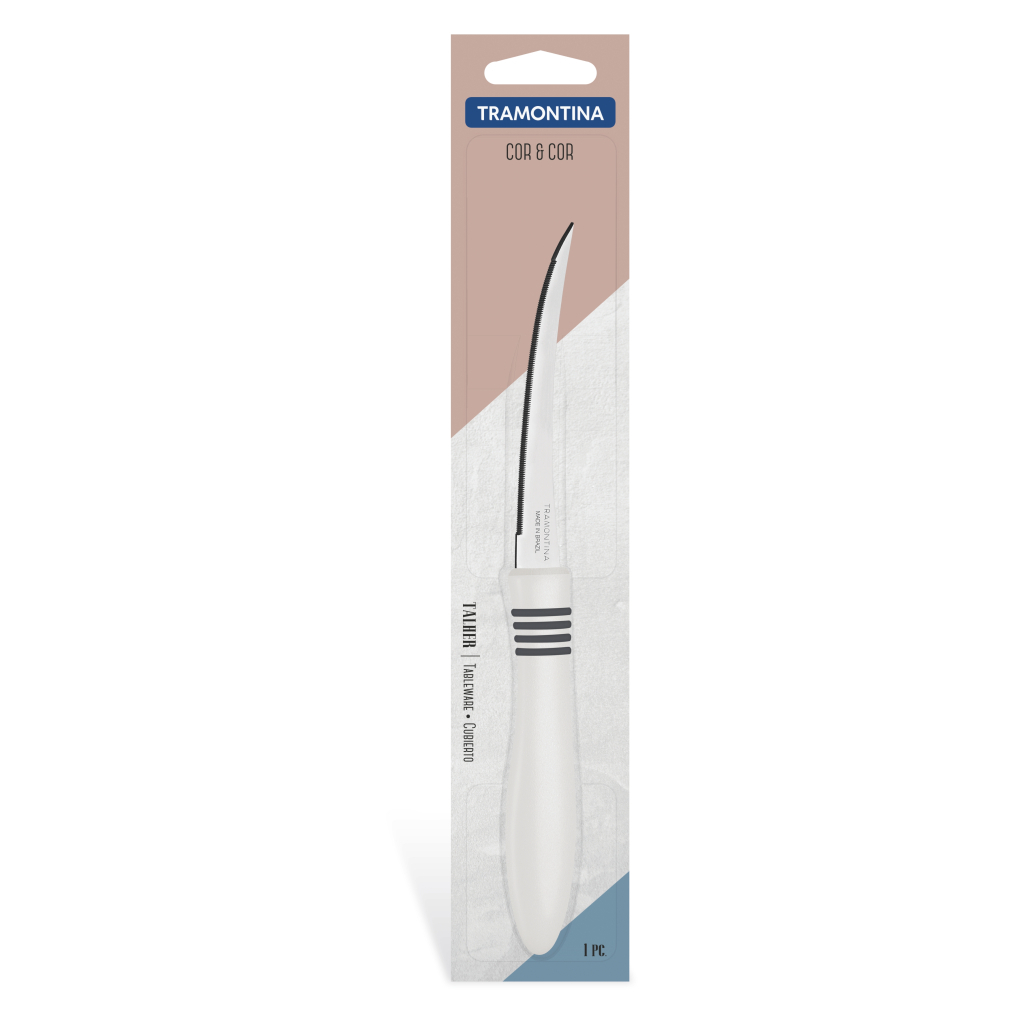 Кухонний ніж Tramontina Cor Cor Tomato Serrate 102 мм White (23462/154) - зображення 2