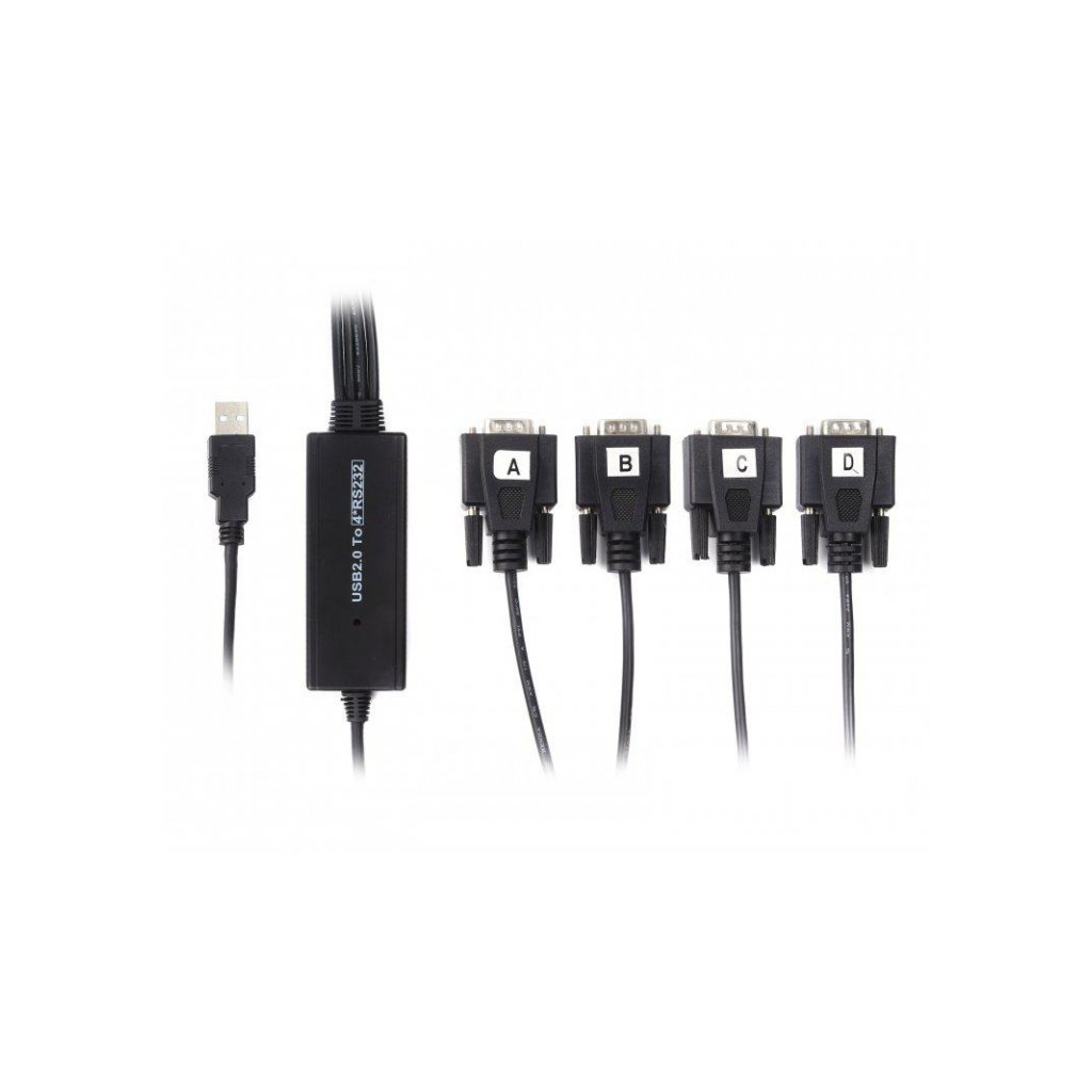 Перехідник USB 2.0 to 4хCOM (9+25pin) 1.4m Viewcon (VE671) - зображення 1