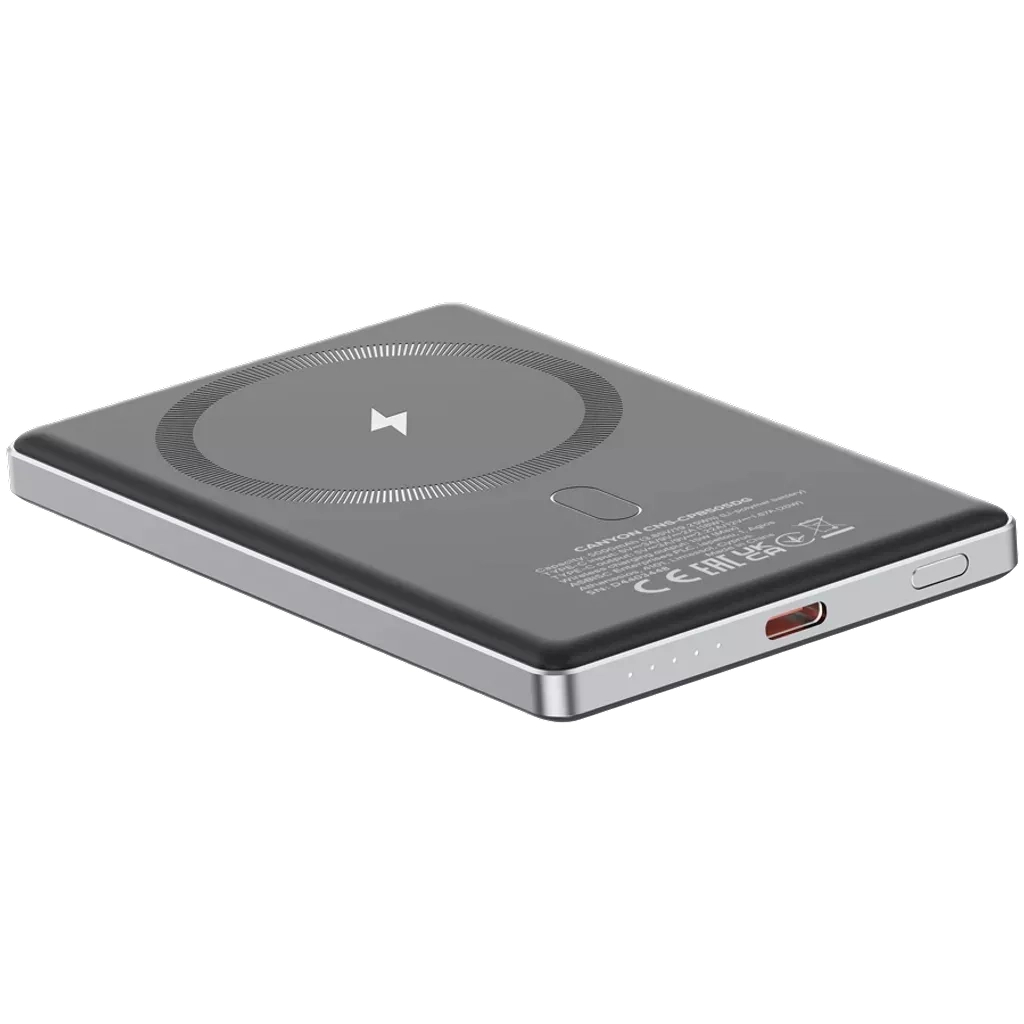 Батарея універсальна Canyon 5000mAh OnPower 505 slim Magsafe PD/20W Dark Grey (CNS-CPB505DG) - зображення 5