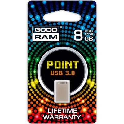 USB флеш накопичувач Goodram 8GB USB 3.0 Point Silver (PD8GH3GRPOSR10) - зображення 2