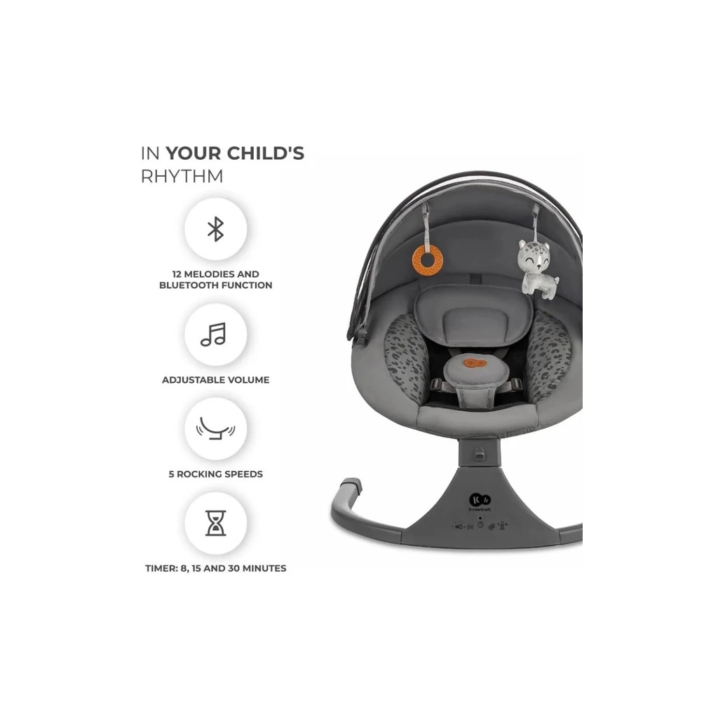 Крісло-гойдалка Kinderkraft Lumi 2 Dark Grey (5902533925025) - изображение 10