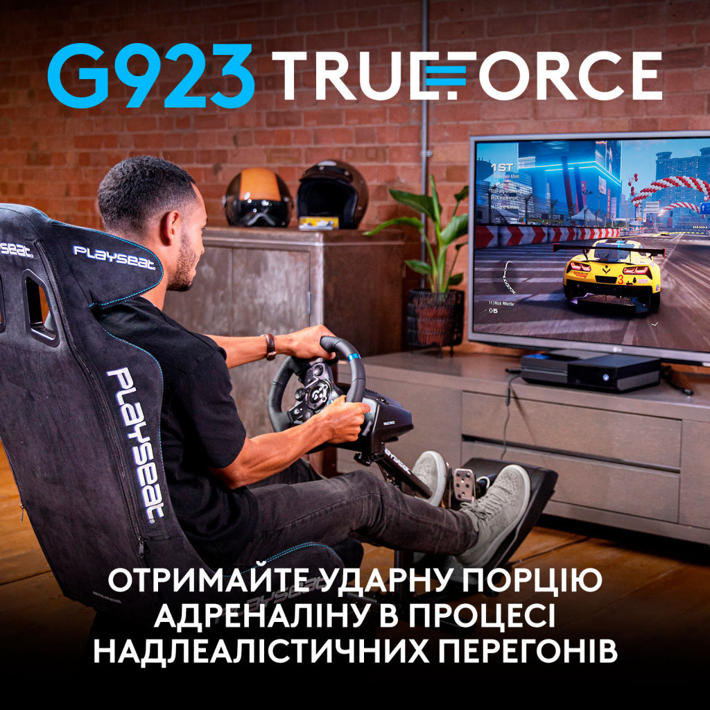 Кермо Logitech G923 Racing Wheel and Pedals for Xbox One and PC Black (941-000158) - зображення 2