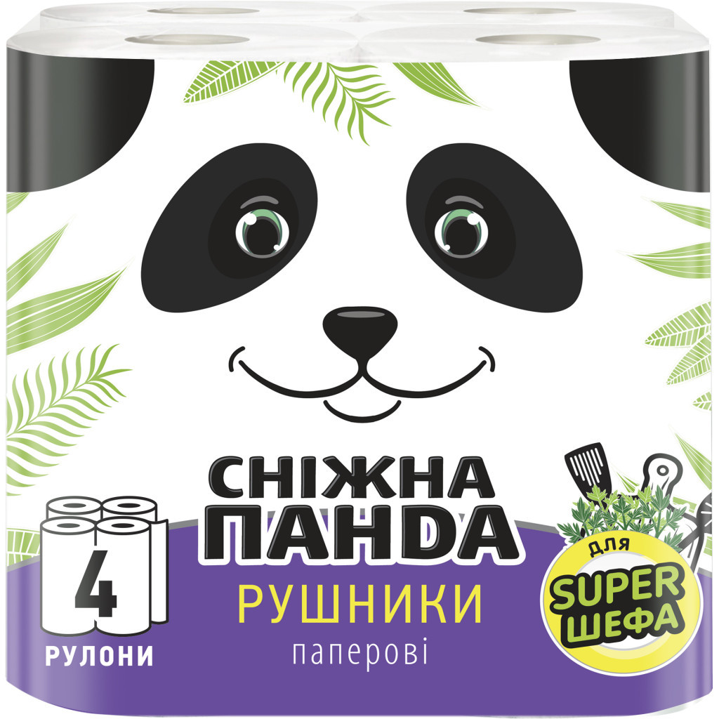 Паперові рушники Сніжна Панда 2 шари 4 рулони (4823019009071) - зображення 1