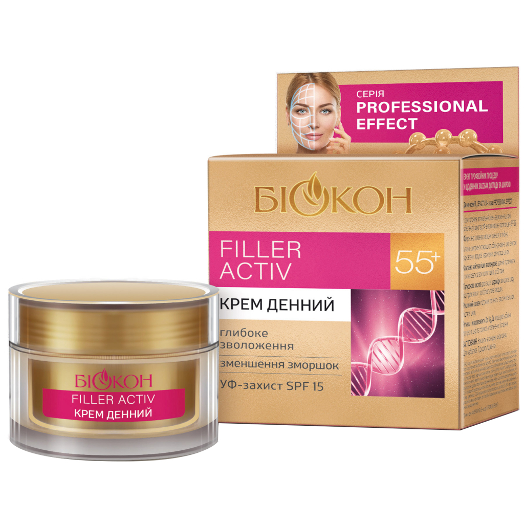 Крем для обличчя Біокон Professional Effect Filler Activ 55+ Денний 50 мл (4820160037342) - зображення 1