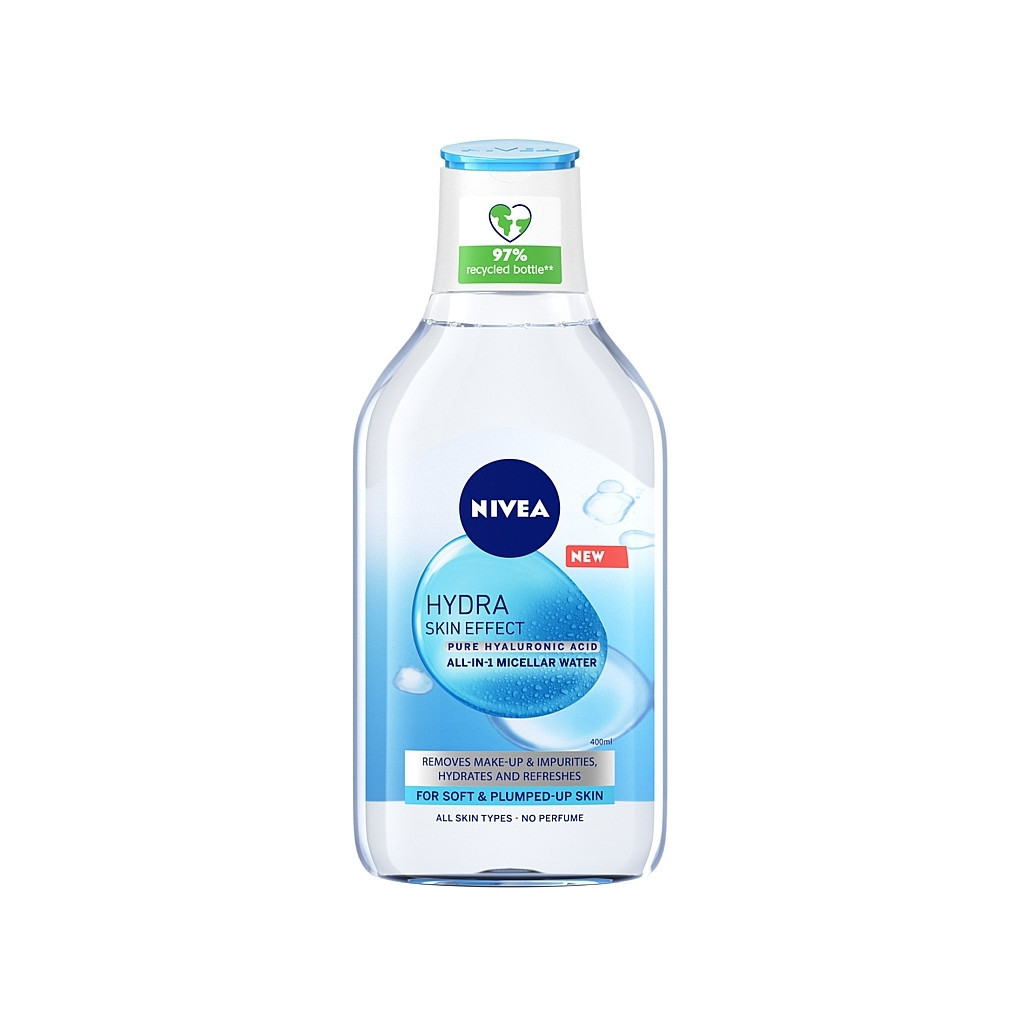 Міцелярна вода Nivea Hydra Skin Effect з Гіалуроновою кислотою 400 мл (4005900940315) - изображение 1