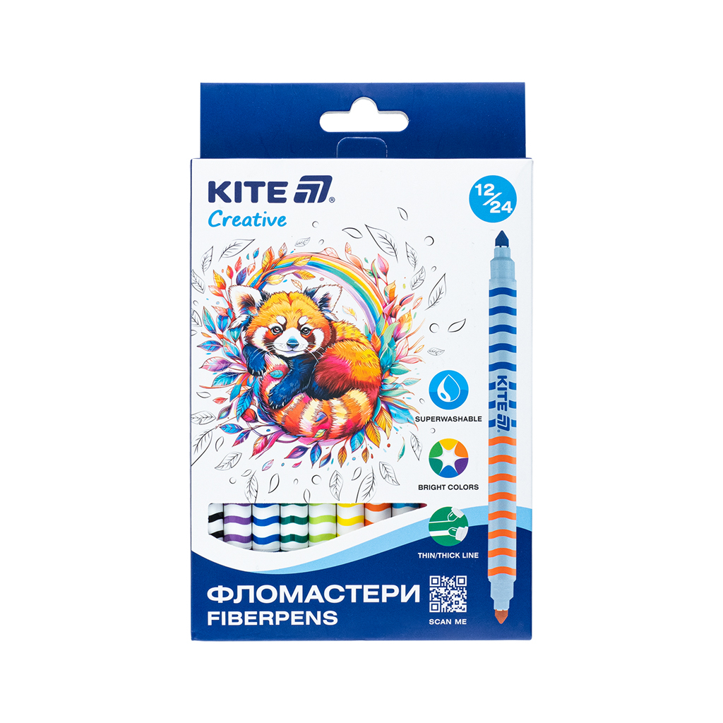 Фломастери Kite Creative двосторонні 12 кольорів (K-1151) - зображення 1