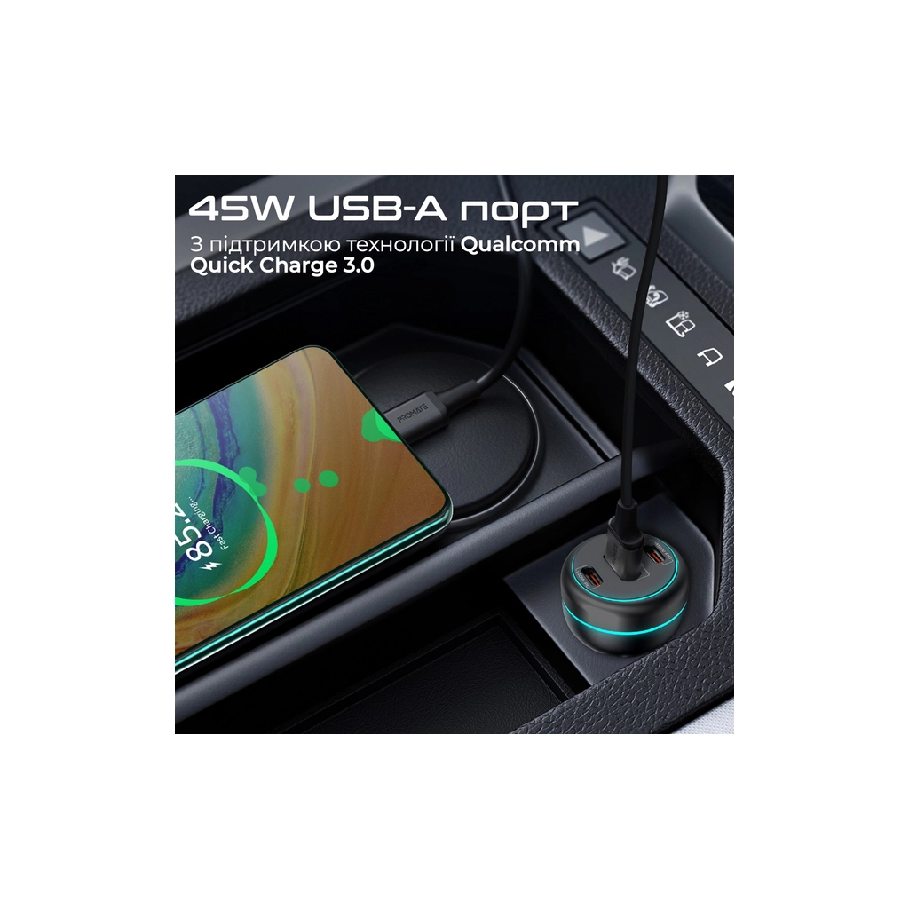 Зарядний пристрій Promate 2xUSB-C PD + USB-A QC3.0 (powerdrive-230) - зображення 4