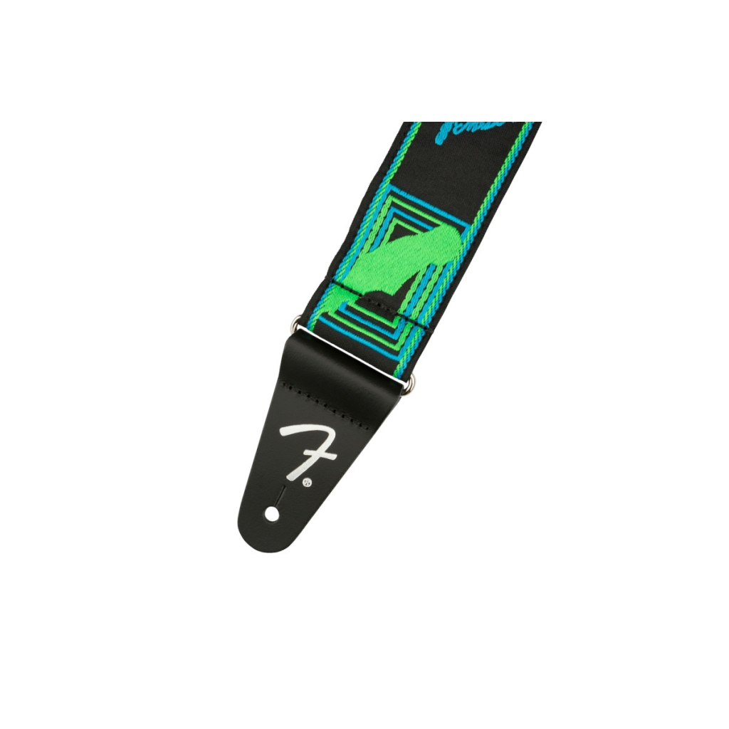 Ремінь для гітари Fender Strap 2" Neon Monogrammed Green Blue (232340) - зображення 2