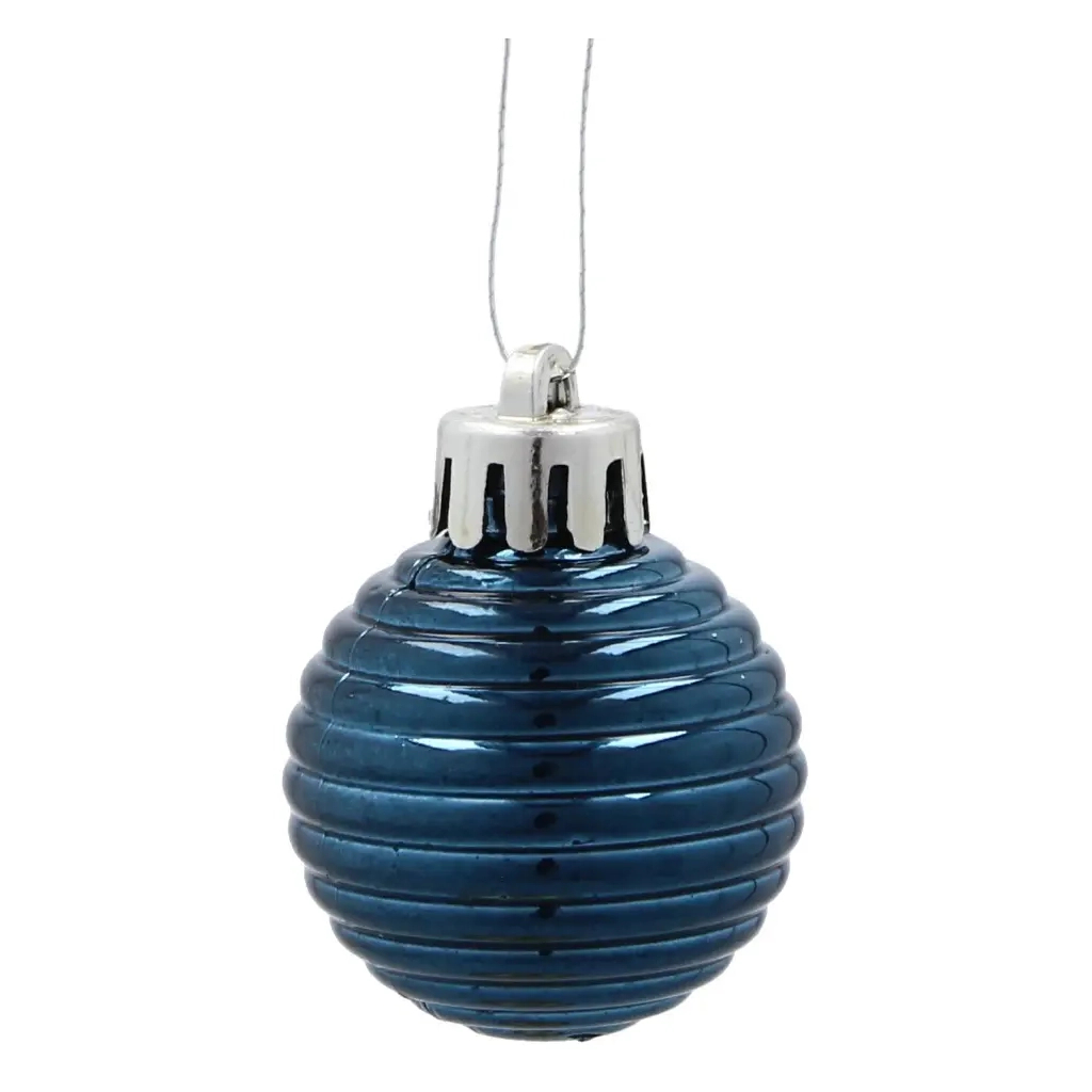 Ялинкова іграшка Chomik пластикові кульки ,16шт, 3 см, сині (5900779893955_1) - зображення 4
