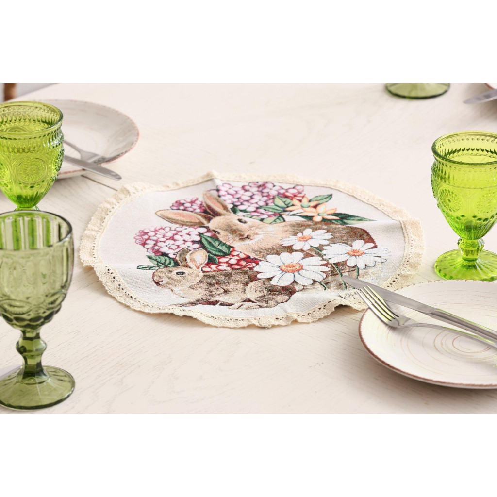 Серветка на стіл Прованс гобеленова кругла Alicia D-35 (026073) - зображення 4