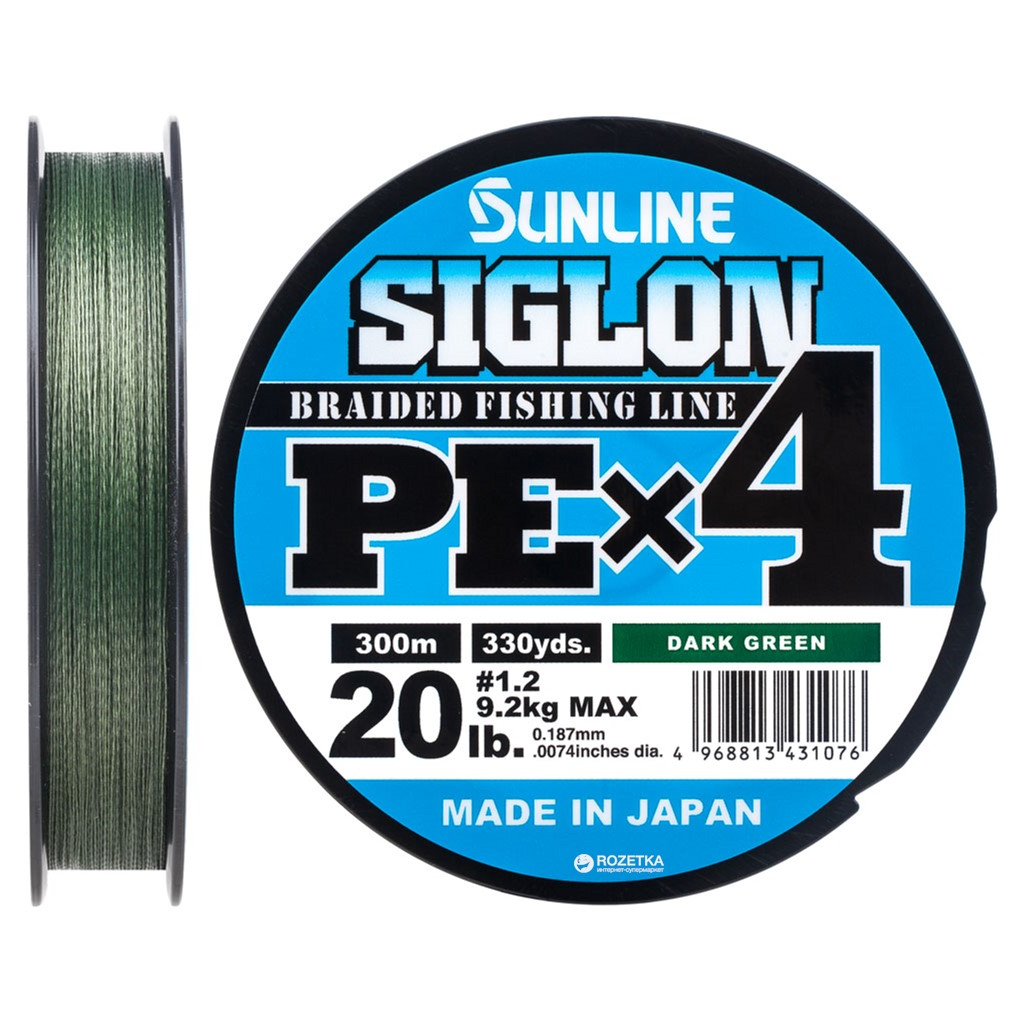 Шнур Sunline Siglon PE н4 300m 1.2/0.187mm 20lb/9.2kg Dark Green (1658.09.47) - зображення 1