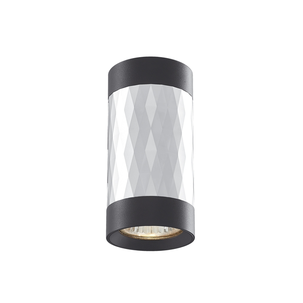 Світильник точковий Videx під лампу GU10 SPF03A накладний чорний + срібляста призма (VL-SPF03A-SPB) - зображення 1