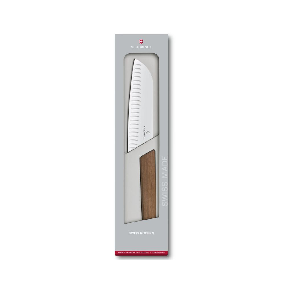 Кухонний ніж Victorinox Swiss Modern Santoku 17 см Wood (6.9050.17KG) - зображення 1