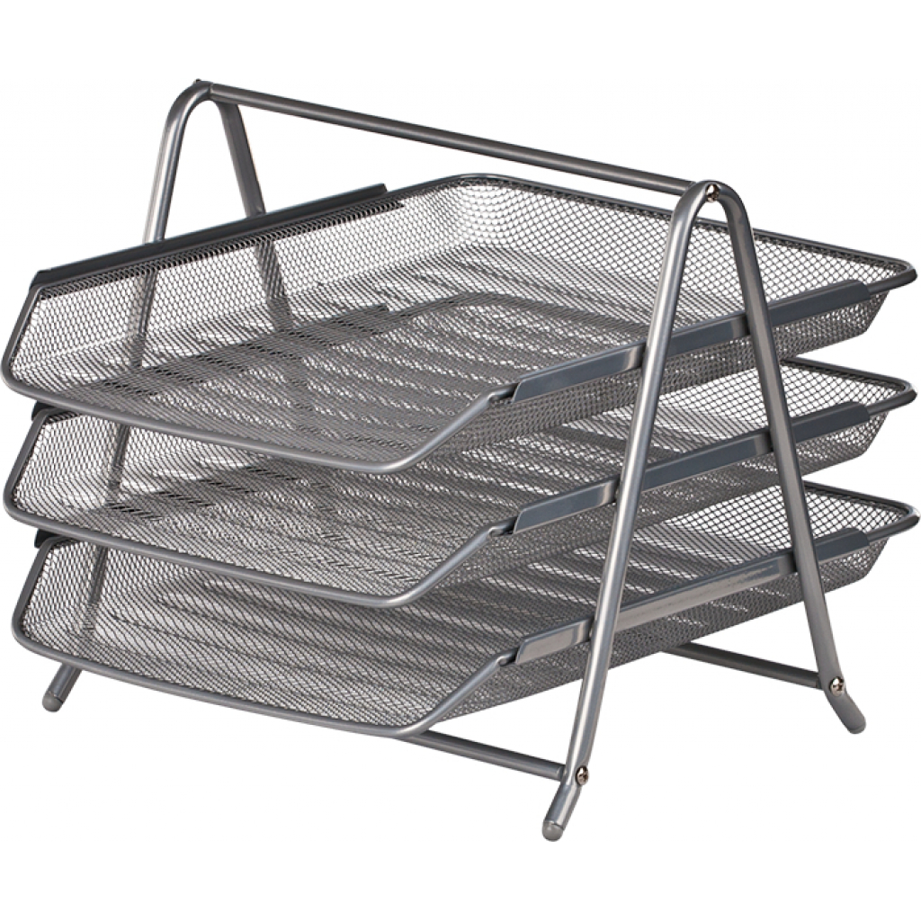 Лоток для паперів Buromax горизонтальний 3 в 1, металевий, сріблястий (BM.6252-24) - зображення 1