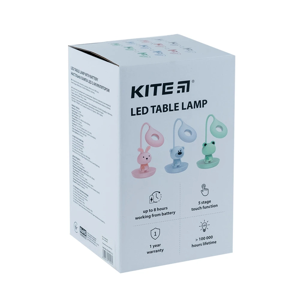Настільна лампа Kite Bear LED з акумулятором, біла (K24-492-2-1) - зображення 4