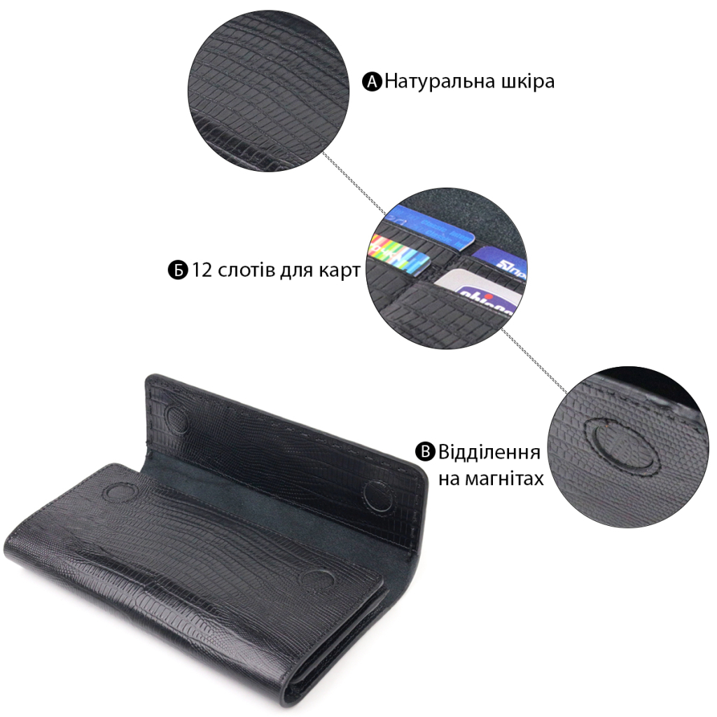 Гаманець Canpellini З натуральної шкіри Чорний (21664) - зображення 4