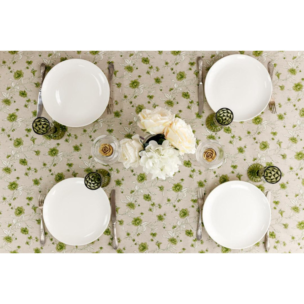 Скатертина Прованс Квіти зелений Господиня 220х136 см (4823093450998) - зображення 4