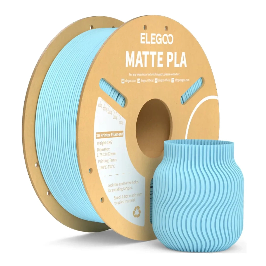 Пластик для 3D-принтера ELEGOO PLA matte 1кг, 1.75мм, blue ice (50.203.0259) - зображення 1