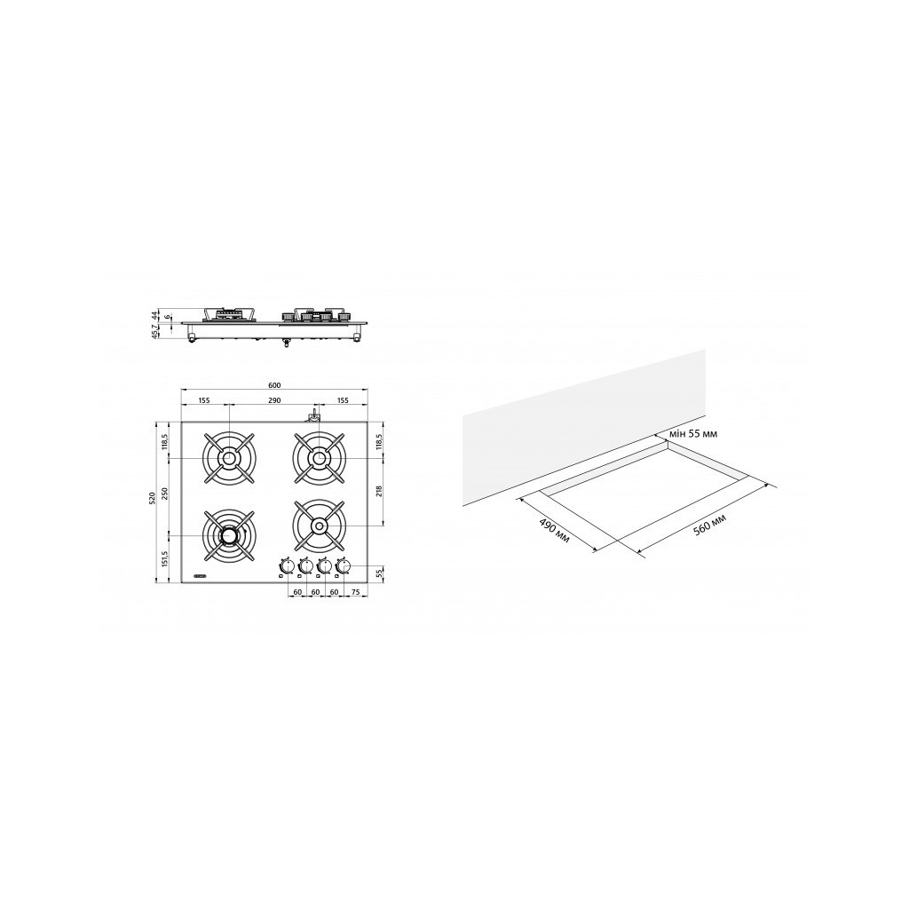 Варочна поверхня Eleyus ASTRA 60 BL CWF - изображение 12