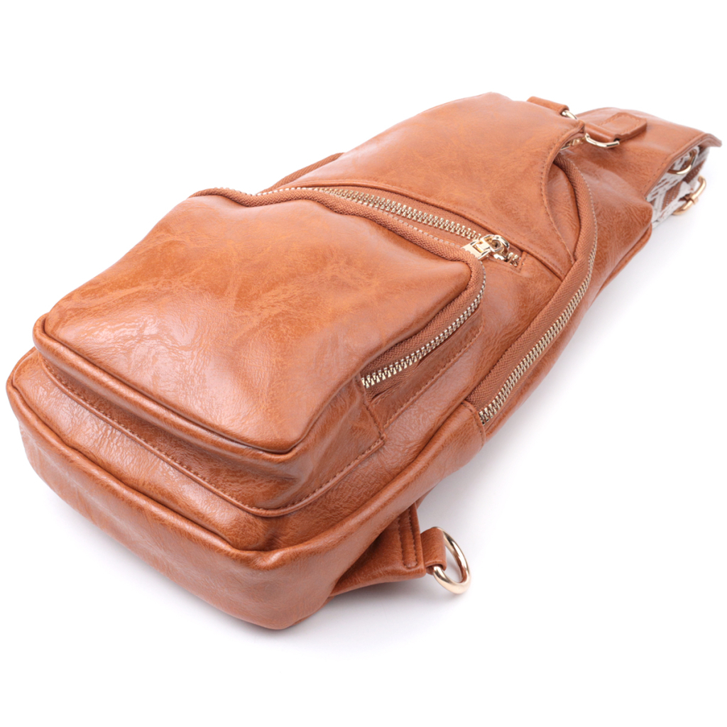 Сумка Vintage Жіноча слінг через плече з екошкіри Руда (22751) - зображення 6