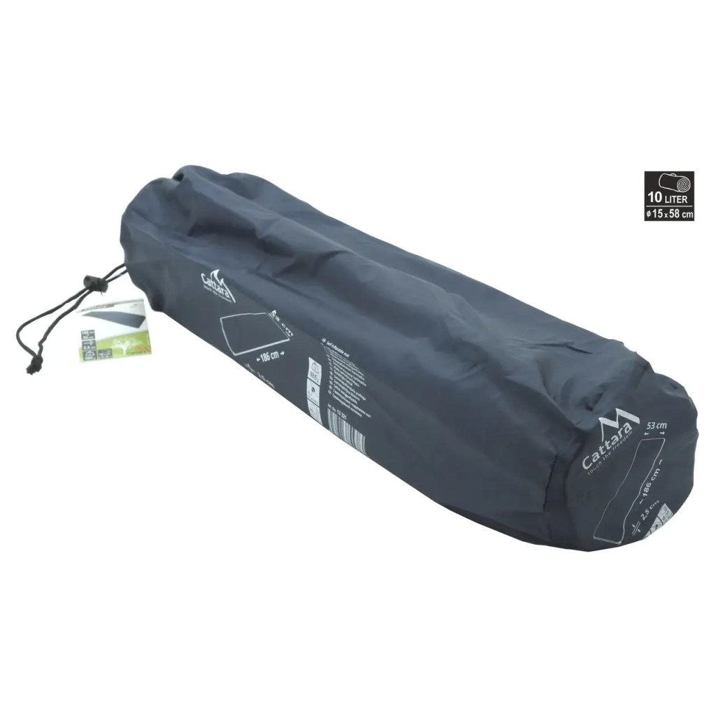 Туристичний килимок Cattara самонадувний 186 х 53 х 2,5 см Cиній (13321) - зображення 5