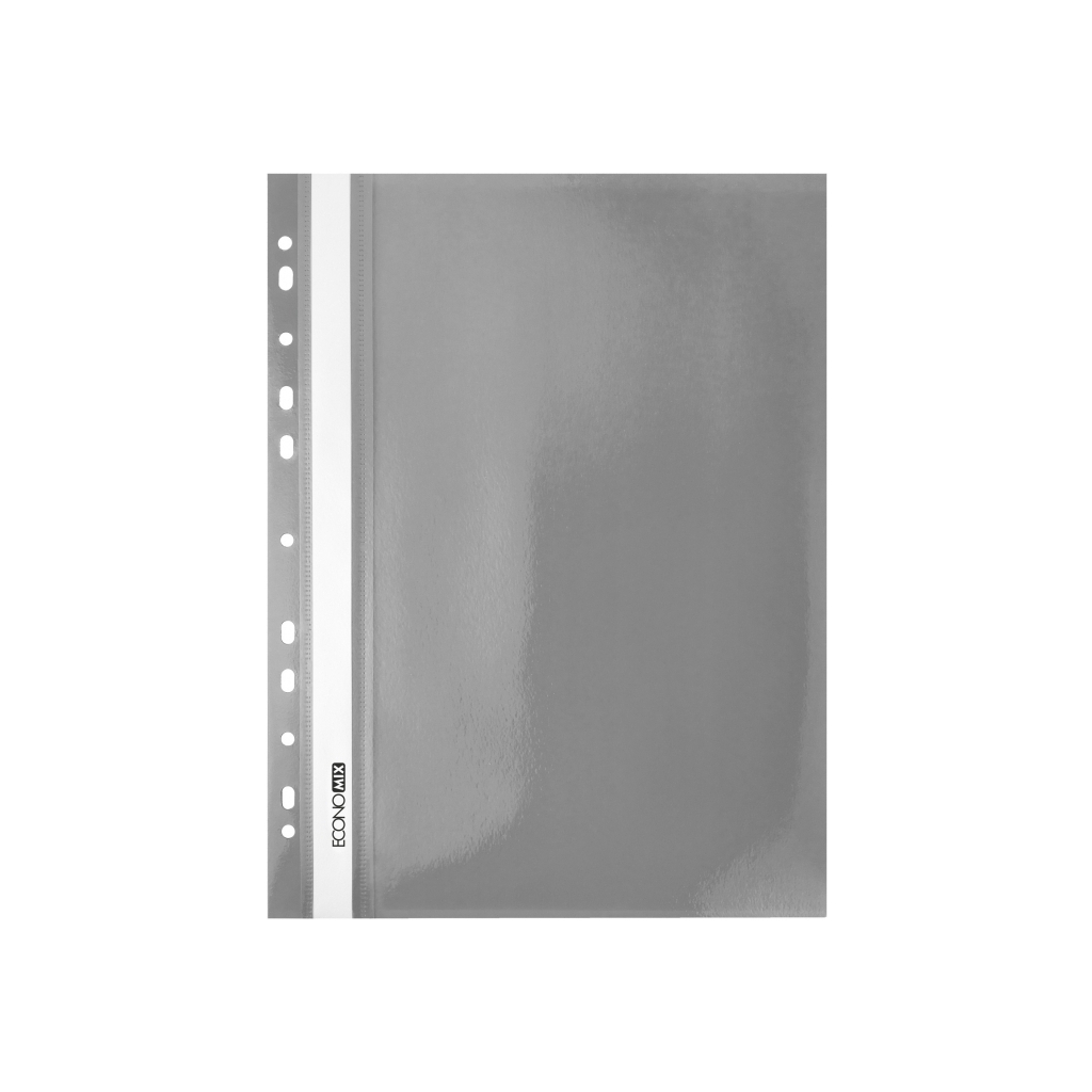 Папка-швидкозшивач Economix А4 з перфорацією, фактура "помаранч", сіра (E31508-10) - зображення 1