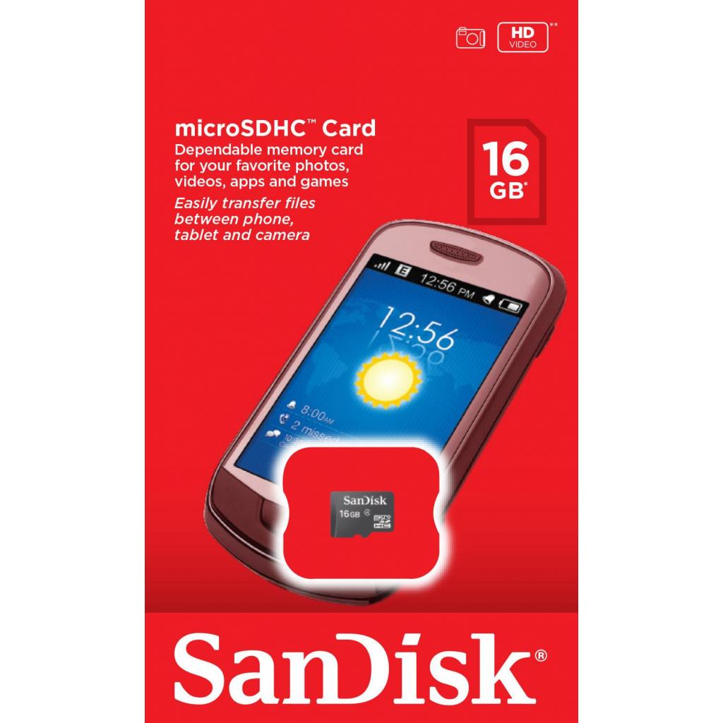 Карта пам'яті SanDisk 16GB microSD class 4 (SDSDQM-016G-B35) - зображення 2
