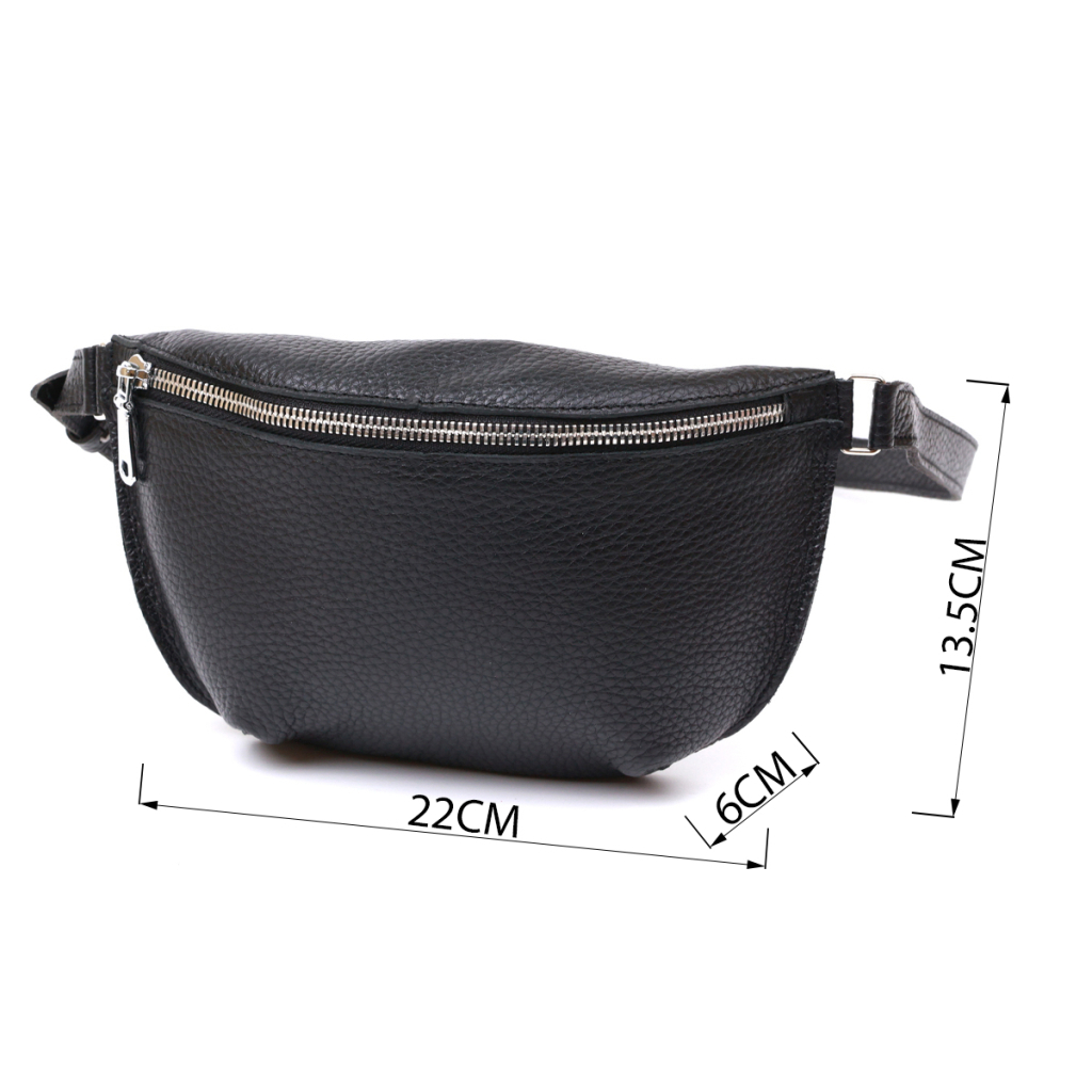 Сумка Shvigel Шкіряна бананка Чорна (16373) - зображення 3