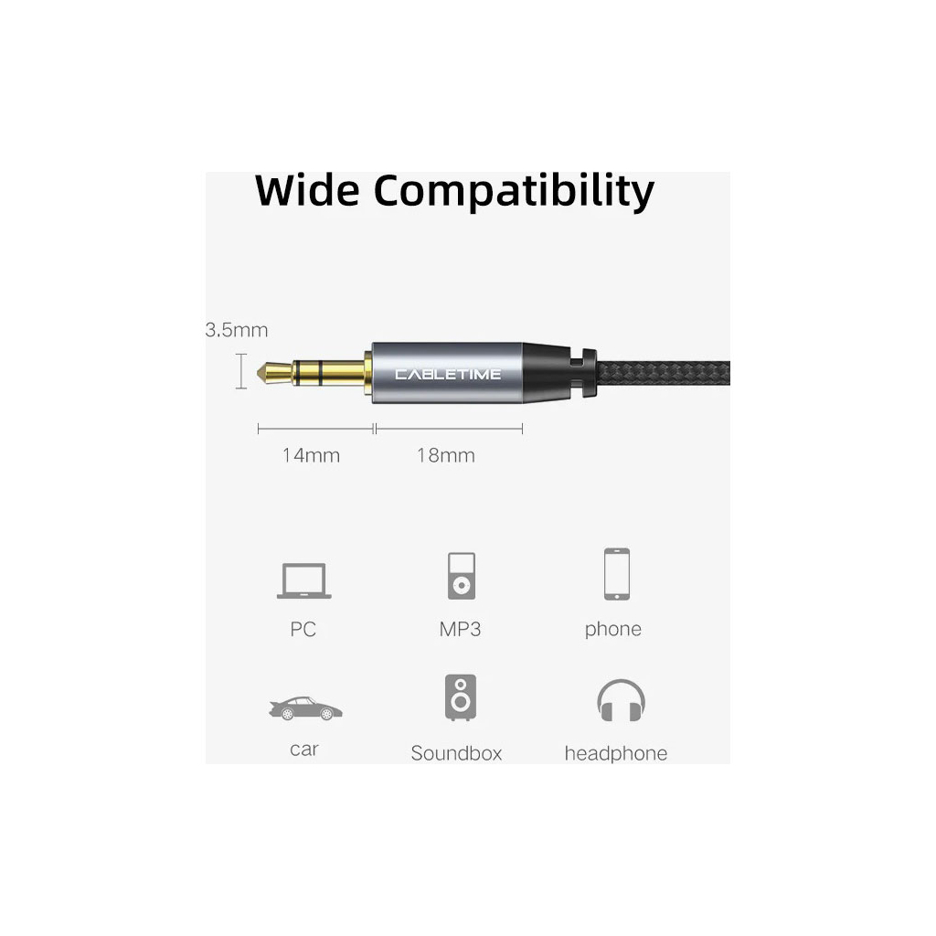 Кабель мультимедійний 3.5mm M to 3.5mm M 1.8m Cabletime (CA915262) - picture 5
