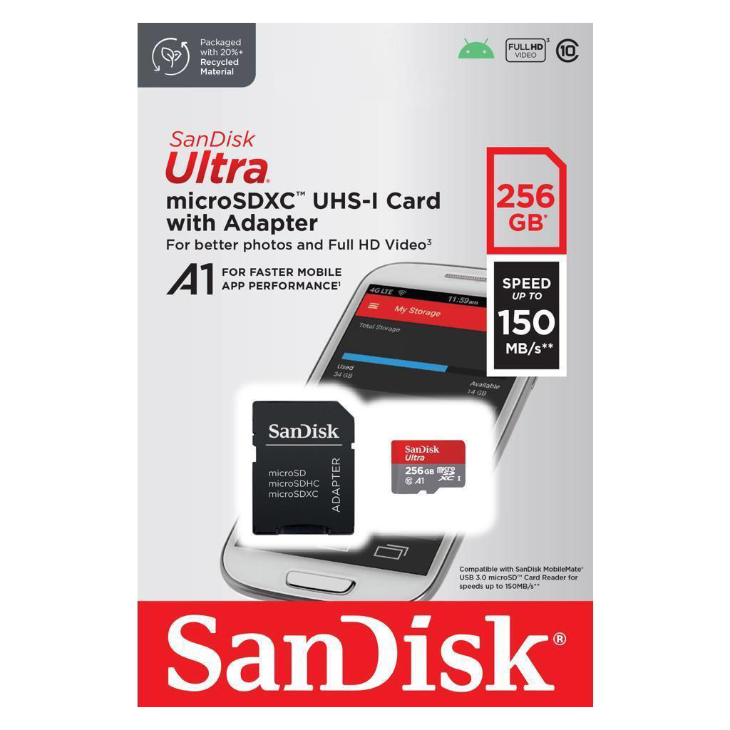 Карта пам'яті SanDisk 256GB microSDXC class 10 UHS-I Ultra (SDSQUAC-256G-GN6MA) - изображение 5