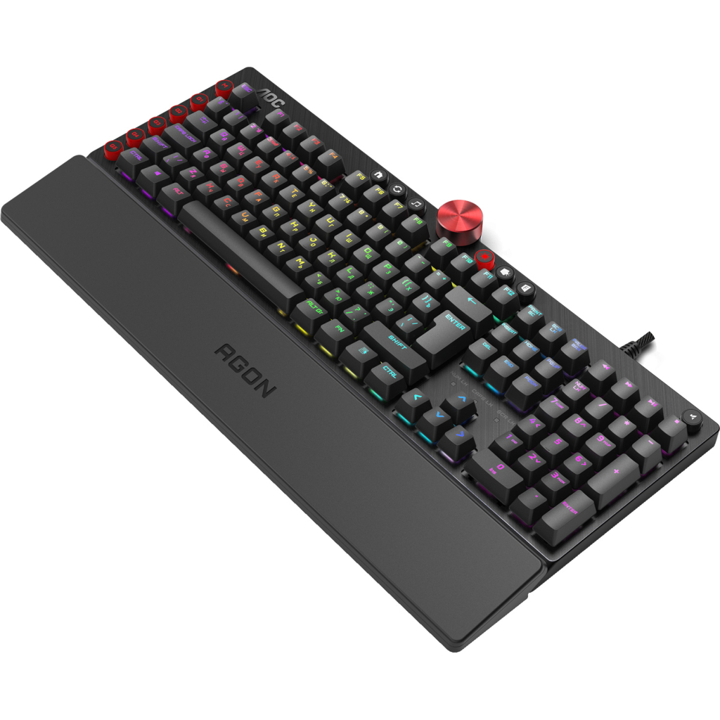Клавіатура AOC AGK700 RGB Cherry MX Red USB Black (AGK700DR2R) - зображення 4