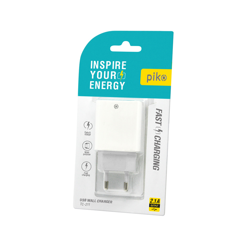 Зарядний пристрій Piko TC-211 (1USB2,1A) (1283126515156) - зображення 2