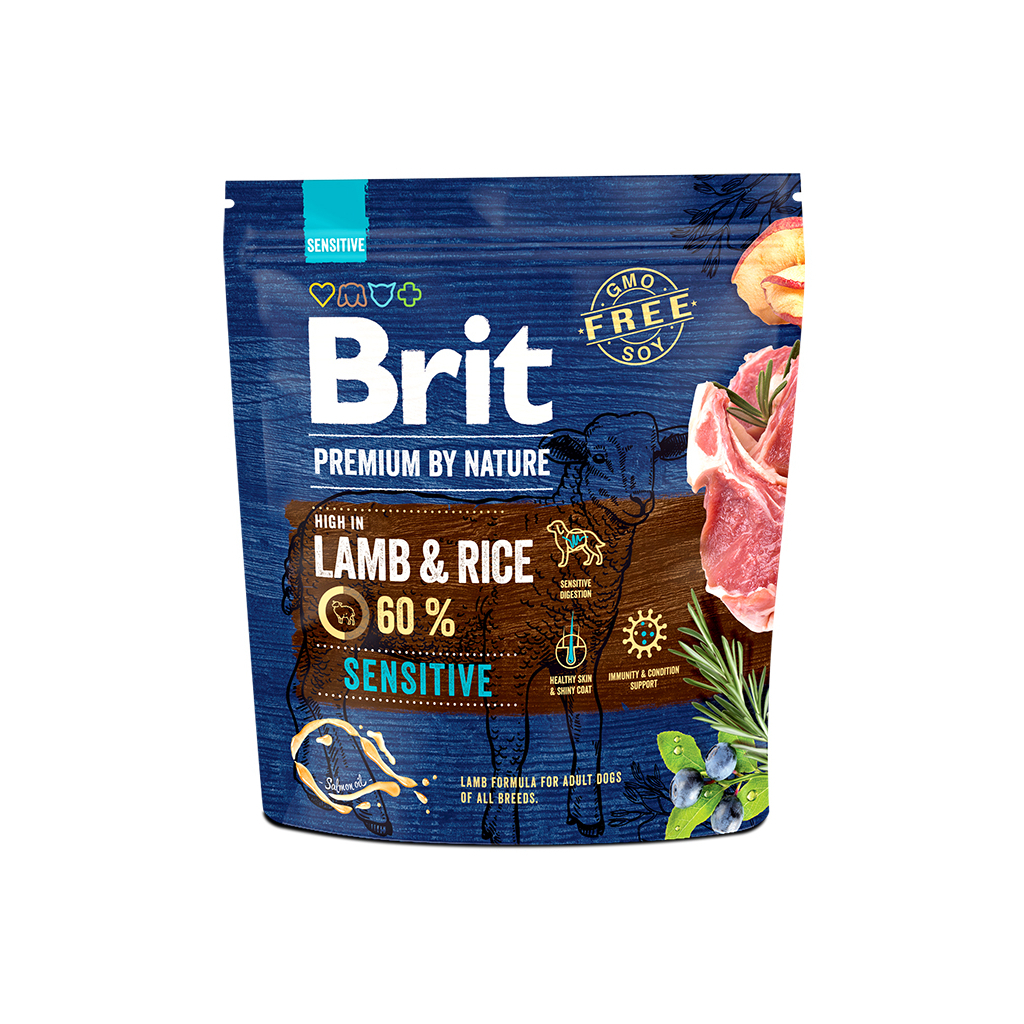 Сухий корм для собак Brit Premium Dog Sensitive Lamb 1 кг (8595602526611) - зображення 1