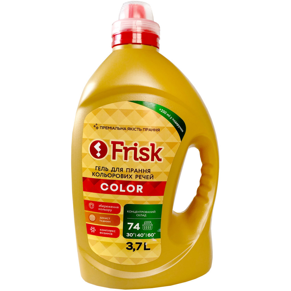 Гель для прання Frisk Color Преміальна якість для кольорових тканин 3.7 л (4820197120888) - зображення 1