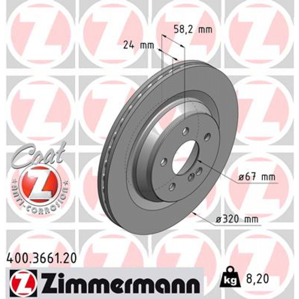 Гальмівний диск ZIMMERMANN 400.3661.20 - зображення 1