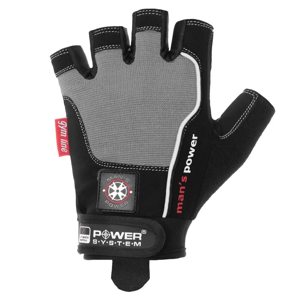 Рукавички для фітнесу Power System Mans Power PS-2580 Black/Grey M (PS-2580_M_Black-grey) - зображення 3