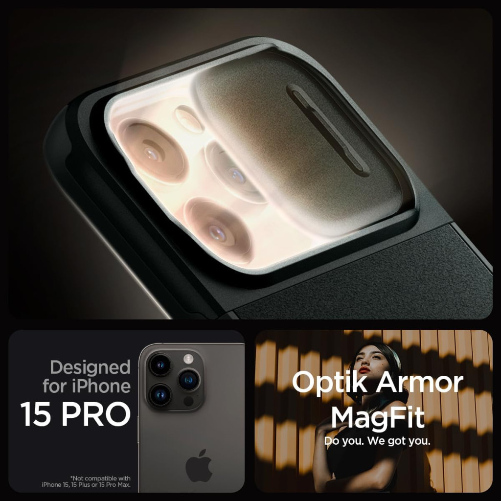 Чохол до мобільного телефона Spigen Apple iPhone 15 Pro Optik Armor MagFit Abyss Green (ACS06739) - изображение 6